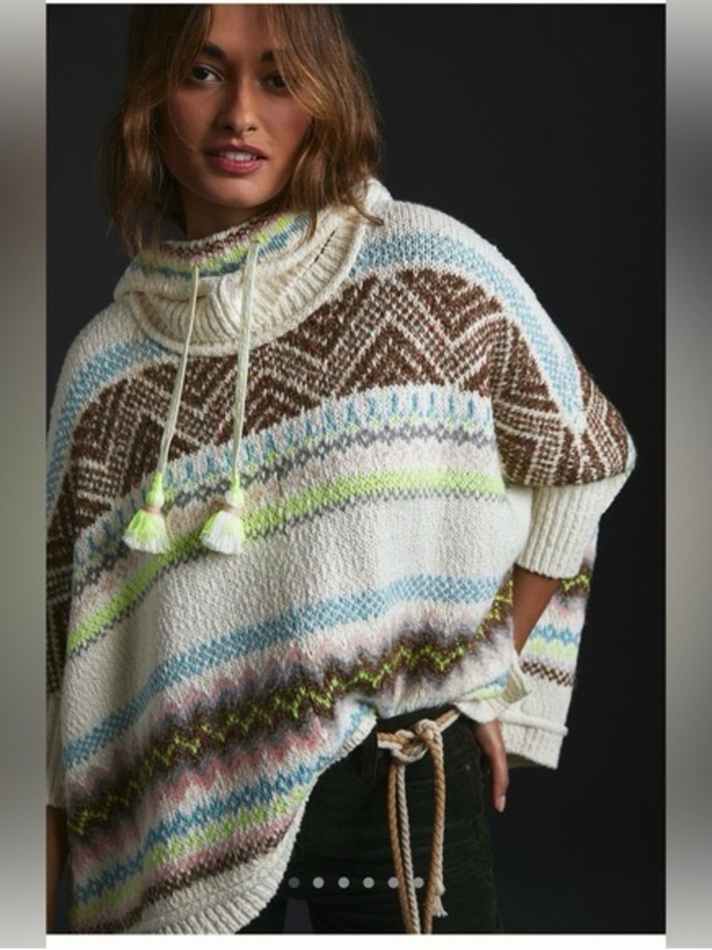 Anthropologie Two-Piece detachable Hoodie Sweater pullover style knit size M/L